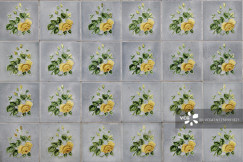 槟城传统瓷砖墙壁全景图片素材