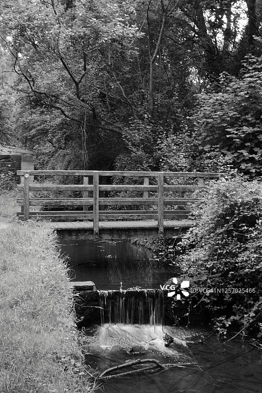 格拉摩根郡运河上的木桥图片素材