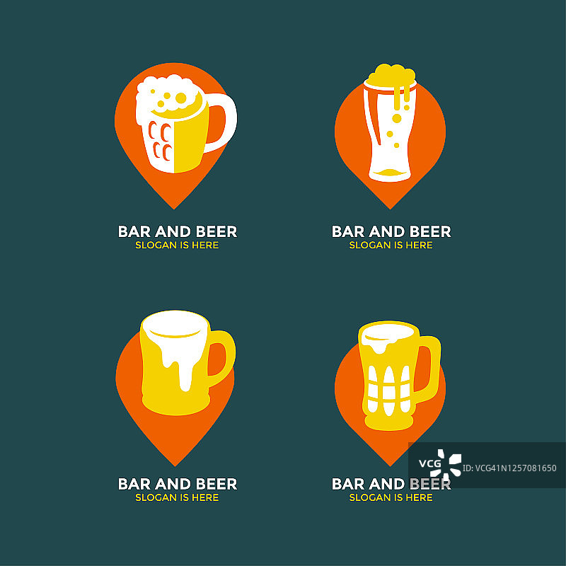 啤酒杯图标矢量图合集图片素材