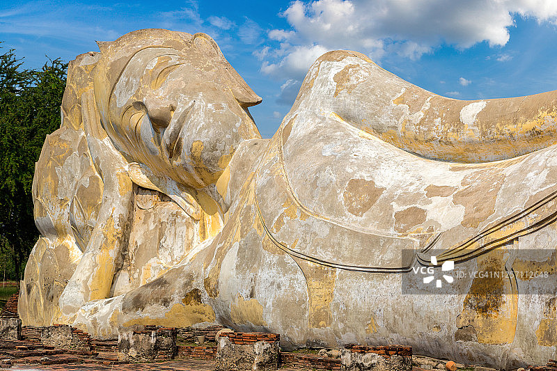 阿瑜陀耶的卧佛图片素材