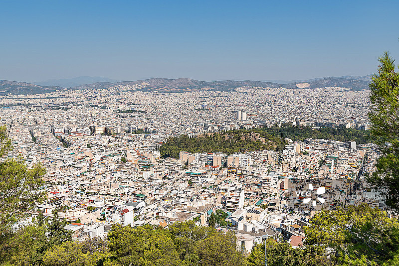 从利卡维多斯山俯瞰希腊雅典图片素材