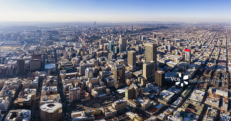 约翰内斯堡市中心壮丽景色航拍图片素材