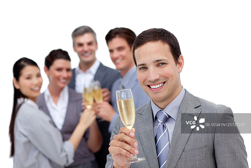 庆祝活动的快乐商务团队图片素材