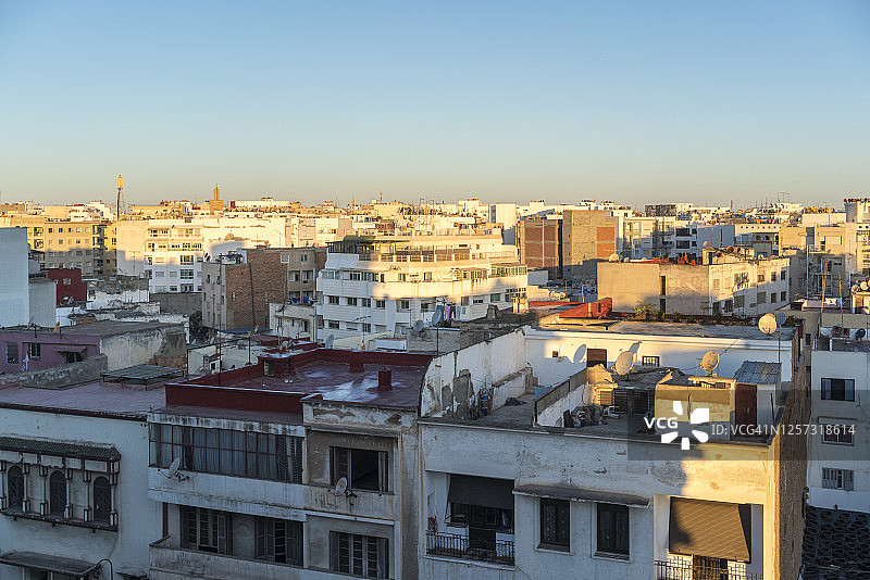 摩洛哥拉巴特-萨累-盖尼特拉：拉巴特老城房屋图片素材