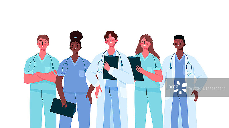 医生角色合集：医疗团队概念矢量素材图片素材