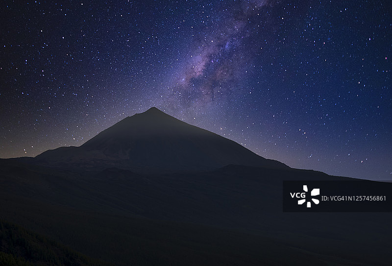 特内里费岛泰德国家公园的银河夜景图片素材