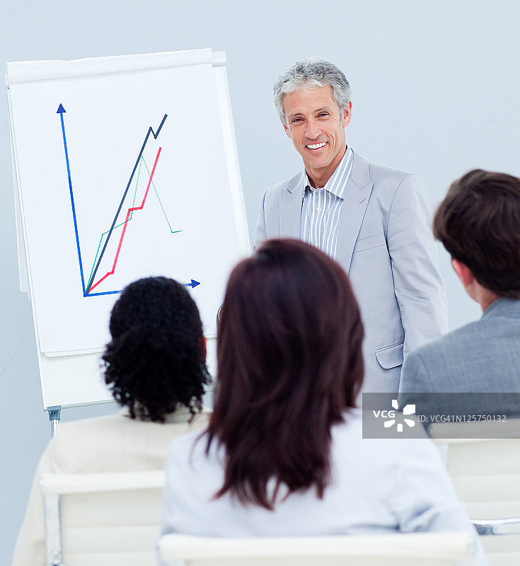 成熟的商人在做演示图片素材