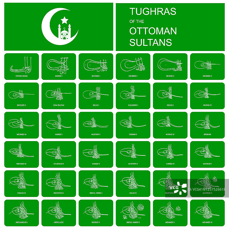 奥斯曼帝国苏丹的图格拉印章图片素材