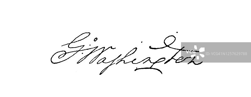 乔治·华盛顿的签名，美国第一任总统，1789年至1797年图片素材