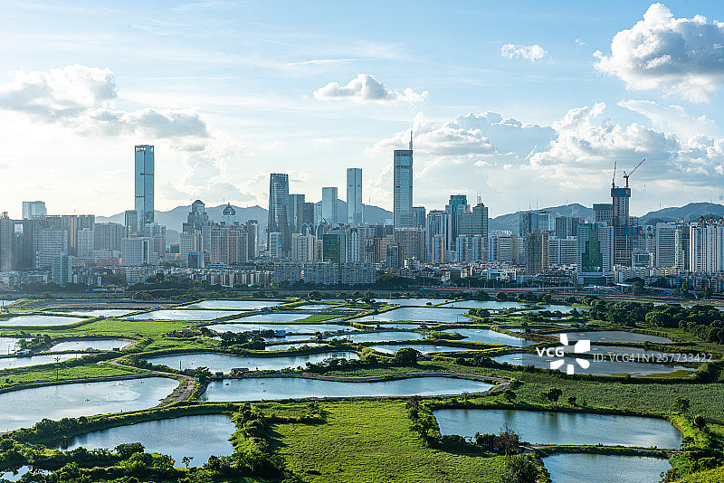 香港边境的乡村绿地景观图片素材