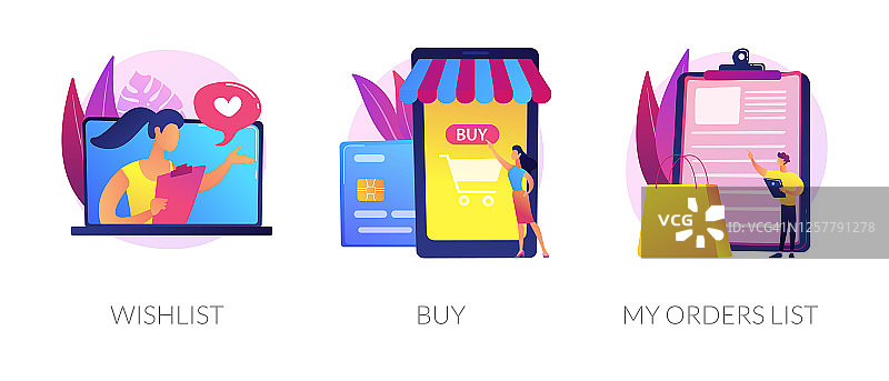在线购物矢量概念图图片素材