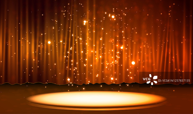 带有场景的窗帘，完美背景的流畅灯光效果图片素材