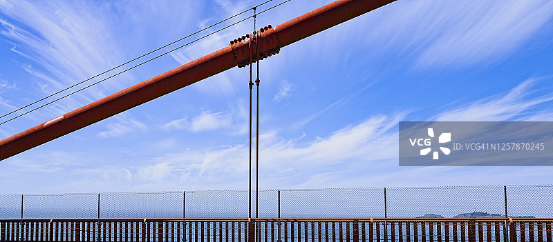金门大桥上的钢缆图片素材