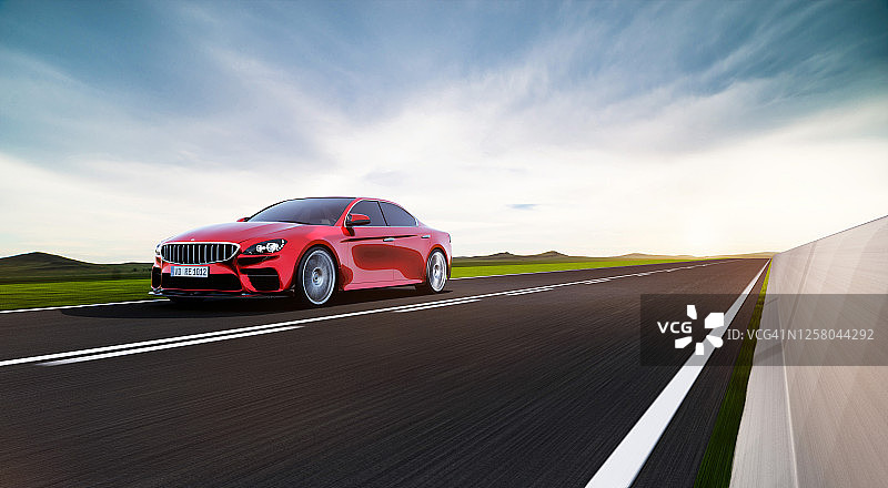 在道路上行驶的汽车图片素材