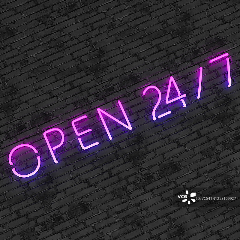OPEN 霓虹灯效果文字灯牌图片素材