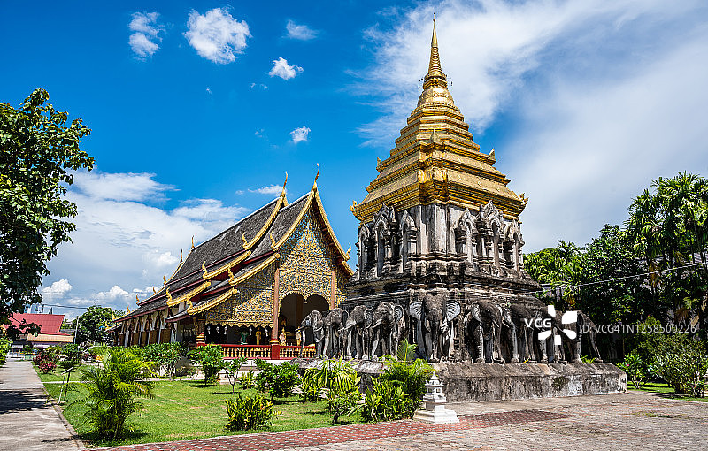 泰国清迈府清曼寺的迷人景色图片素材