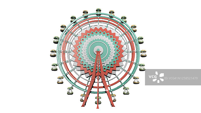 白色背景上的3D摩天轮图片素材