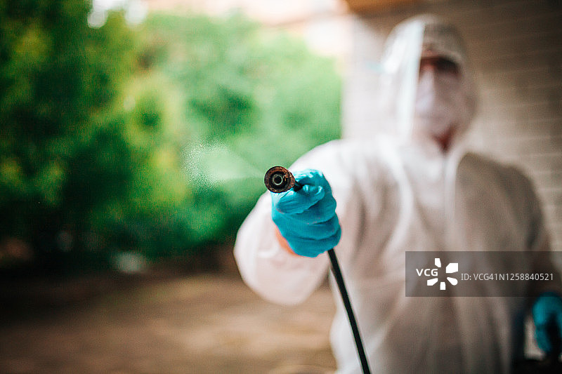 建筑物外围清洁消毒图片素材