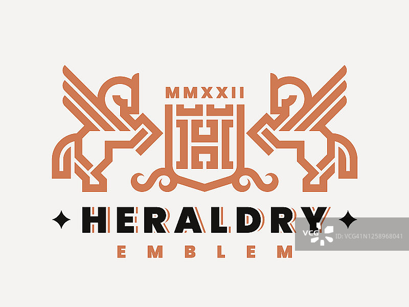 现代马标志。种马纹章设计，可编辑用于您的业务。矢量图。图片素材