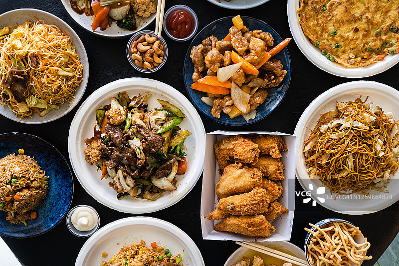 中式外卖食品背景图片素材