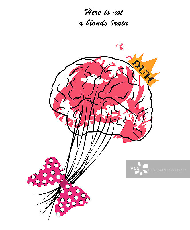 粉色丝带神经元愚蠢大脑插画图片素材