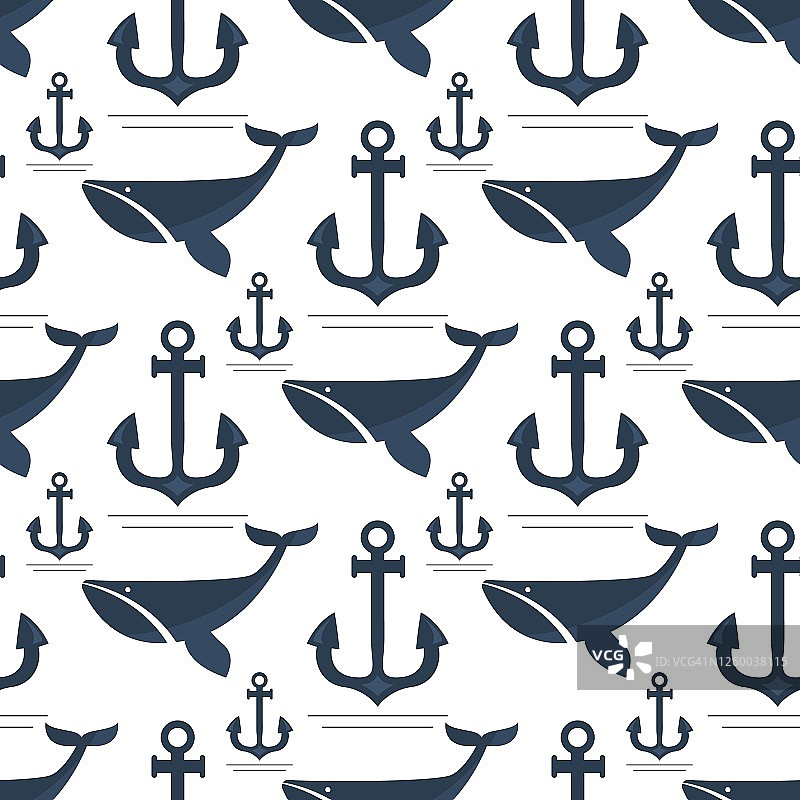 矢量锚无缝图案图片素材