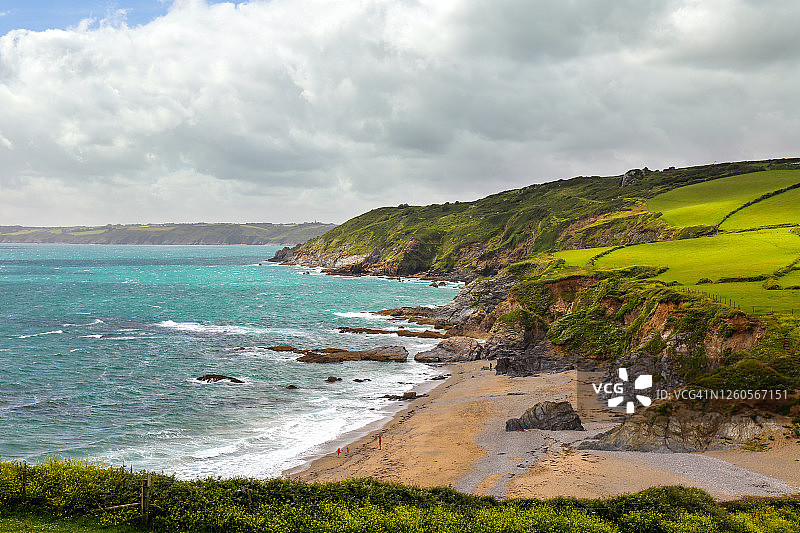 康沃尔郡南海岸海米克海滩风光图片素材
