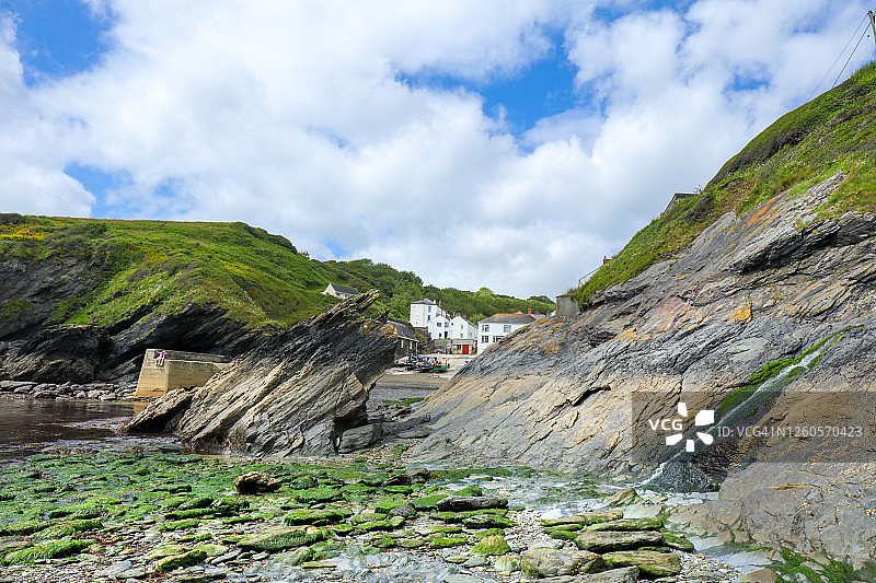 英国康沃尔郡的传统康沃尔村庄波特洛图片素材