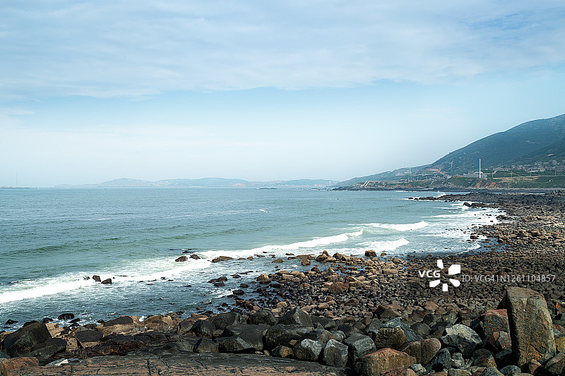 海边岩石海岸线图片素材