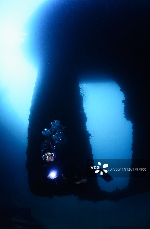 沉船潜水图片素材