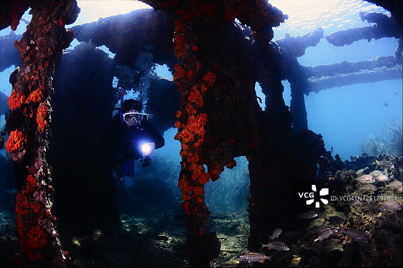 沉船潜水图片素材