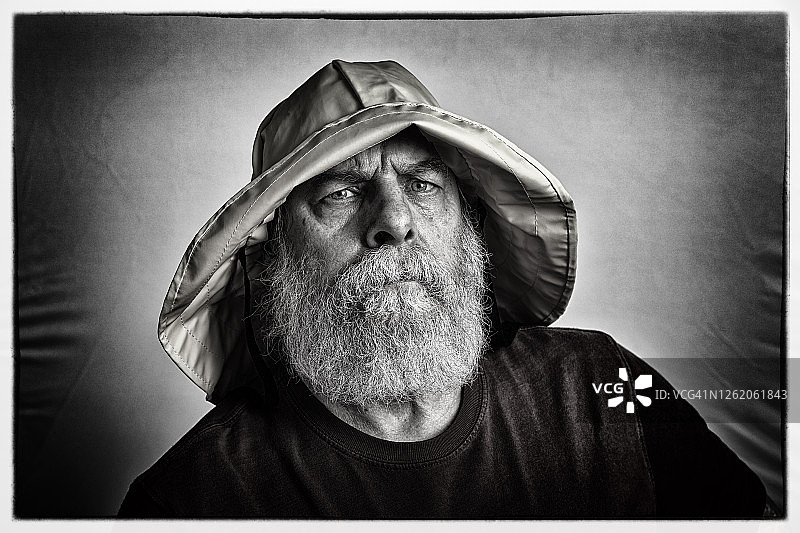 黑白老水手海员肖像图片素材