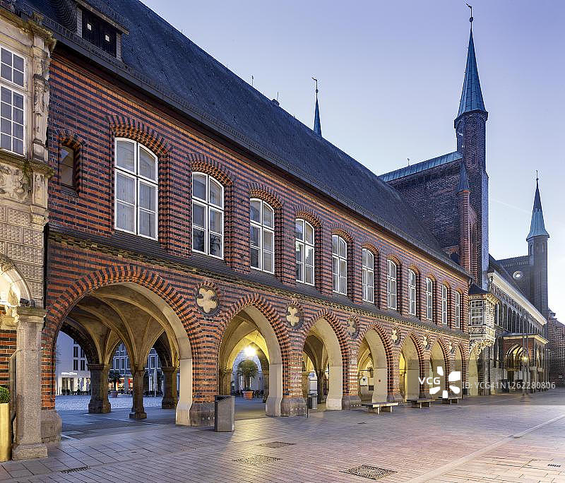 吕贝克的历史市政厅长屋图片素材