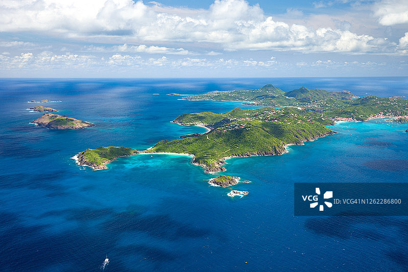 圣巴泰勒米岛鸟瞰图图片素材