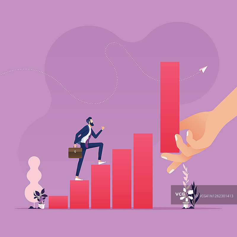 帮助之手：用积木堆叠成阶梯以实现成长图片素材