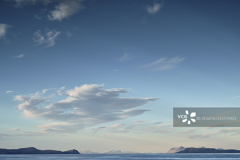 特罗姆瑟到格拉夫达尔之间的挪威海图片素材