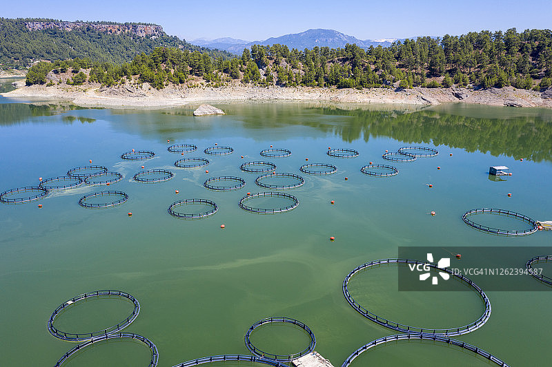 鱼场鸟瞰图图片素材