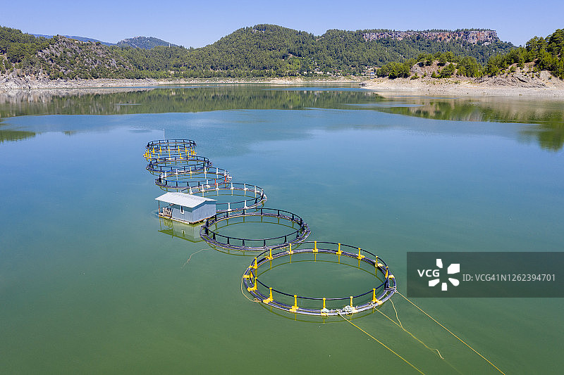 鱼场鸟瞰图图片素材