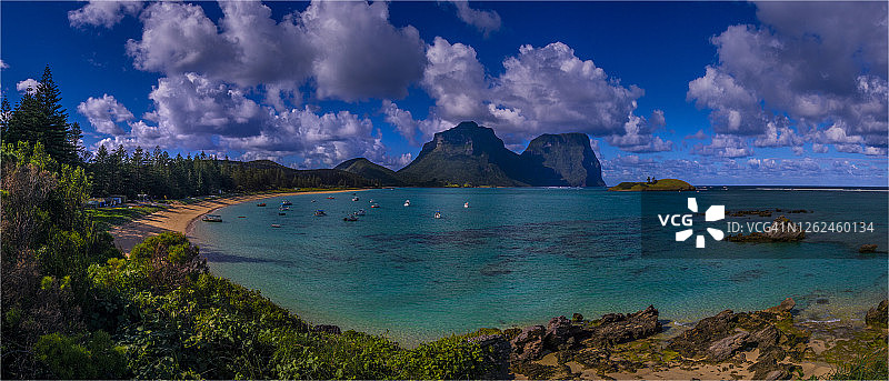 豪勋爵岛全景，新南威尔士州，澳大利亚图片素材
