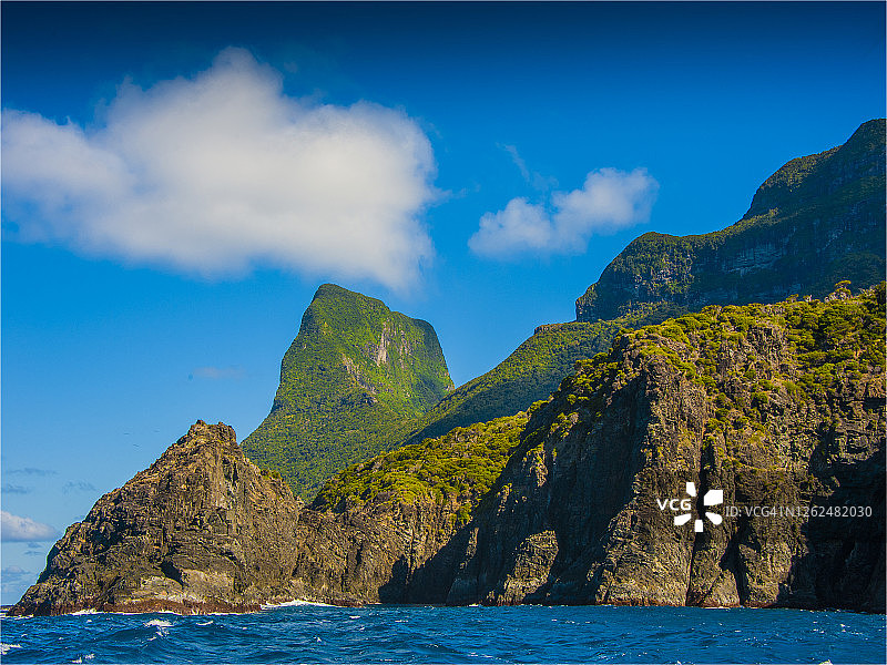 眺望澳大利亚新南威尔士州豪勋爵岛的海岸线图片素材