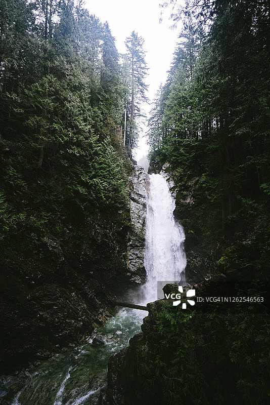 森林瀑布景观图片素材