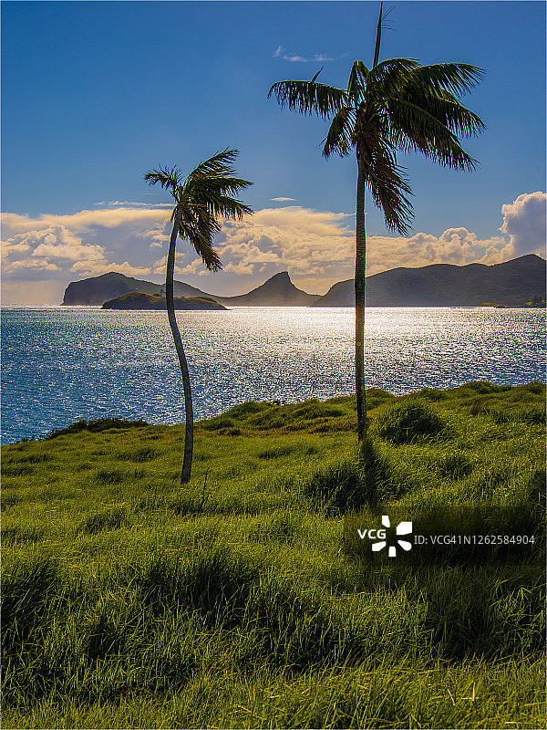 豪勋爵岛逆光，澳大利亚新南威尔士州图片素材