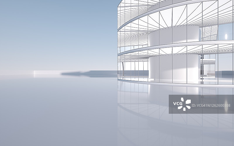 抽象建筑背景3D渲染图图片素材