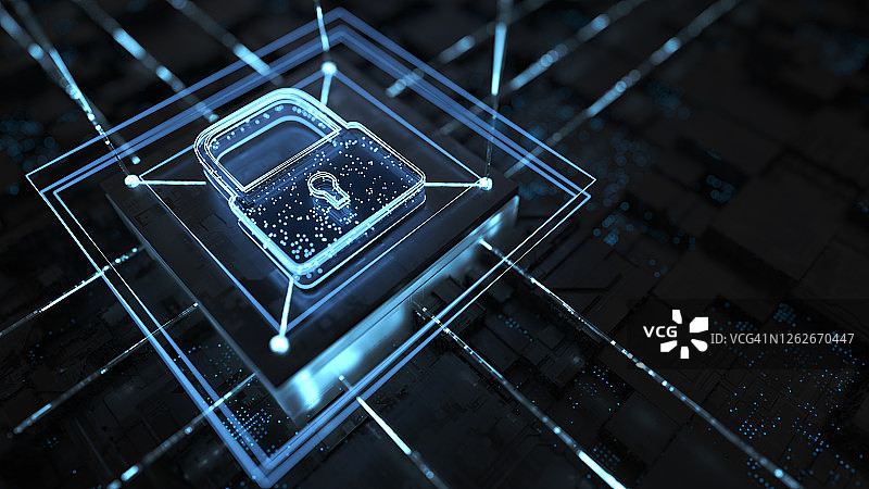 蓝色网络锁图片素材