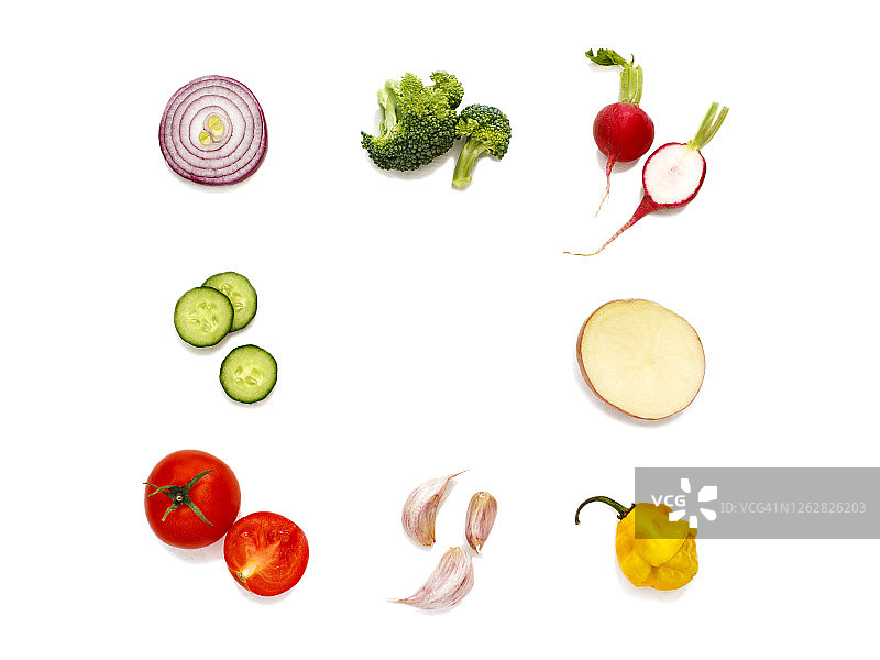 新鲜有机蔬菜，食品概念图片素材