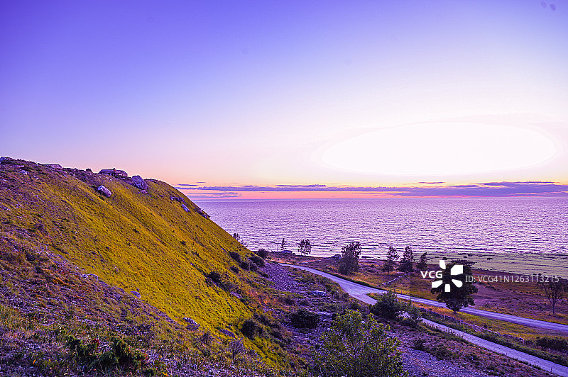 哥特兰海岸的日落图片素材