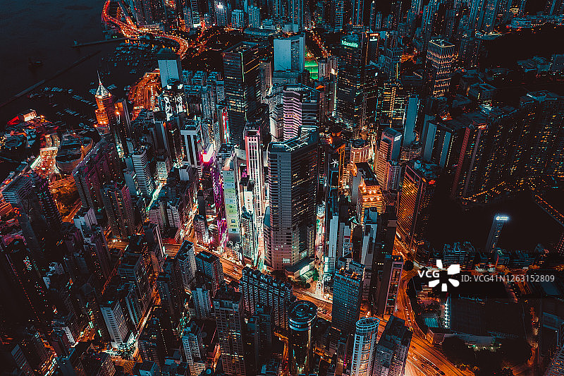 香港市中心夜景图片素材