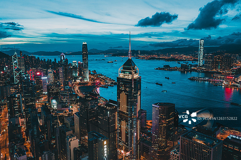 香港市中心夜景图片素材