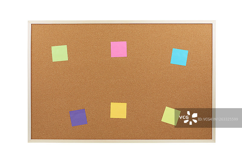 带有彩色便签的软木板图片素材