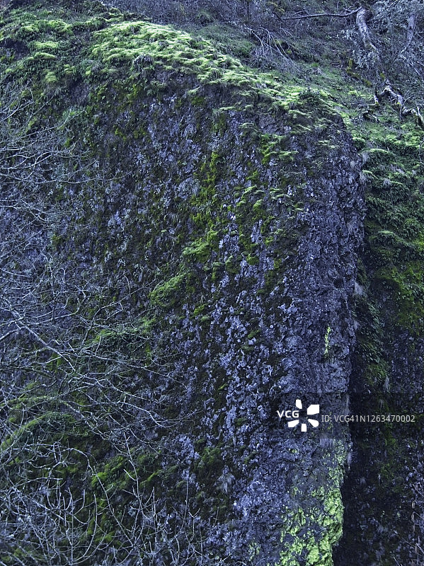 哥伦比亚河峡谷水侵蚀形成的裂缝图片素材